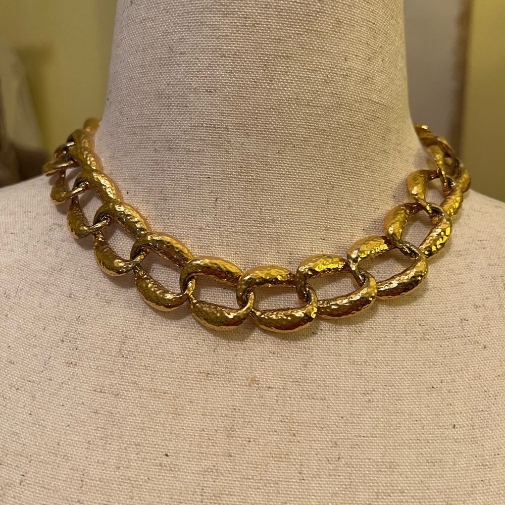 Vintage Anne Klein Gold-Tone Chunky Link Necklace EUC